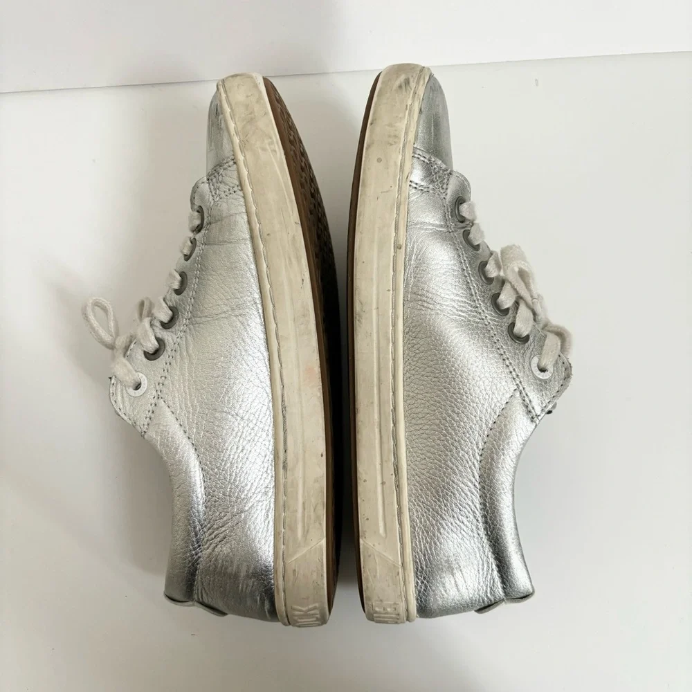 Birkenstock Metallic Silver Sneakers, sz 36